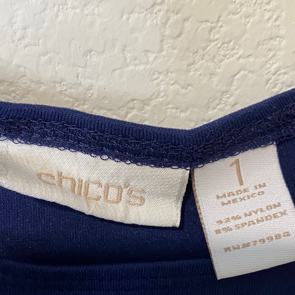Chico’s Navy Blue Women's Tank Top Sleeveless - Picture 2 of 4